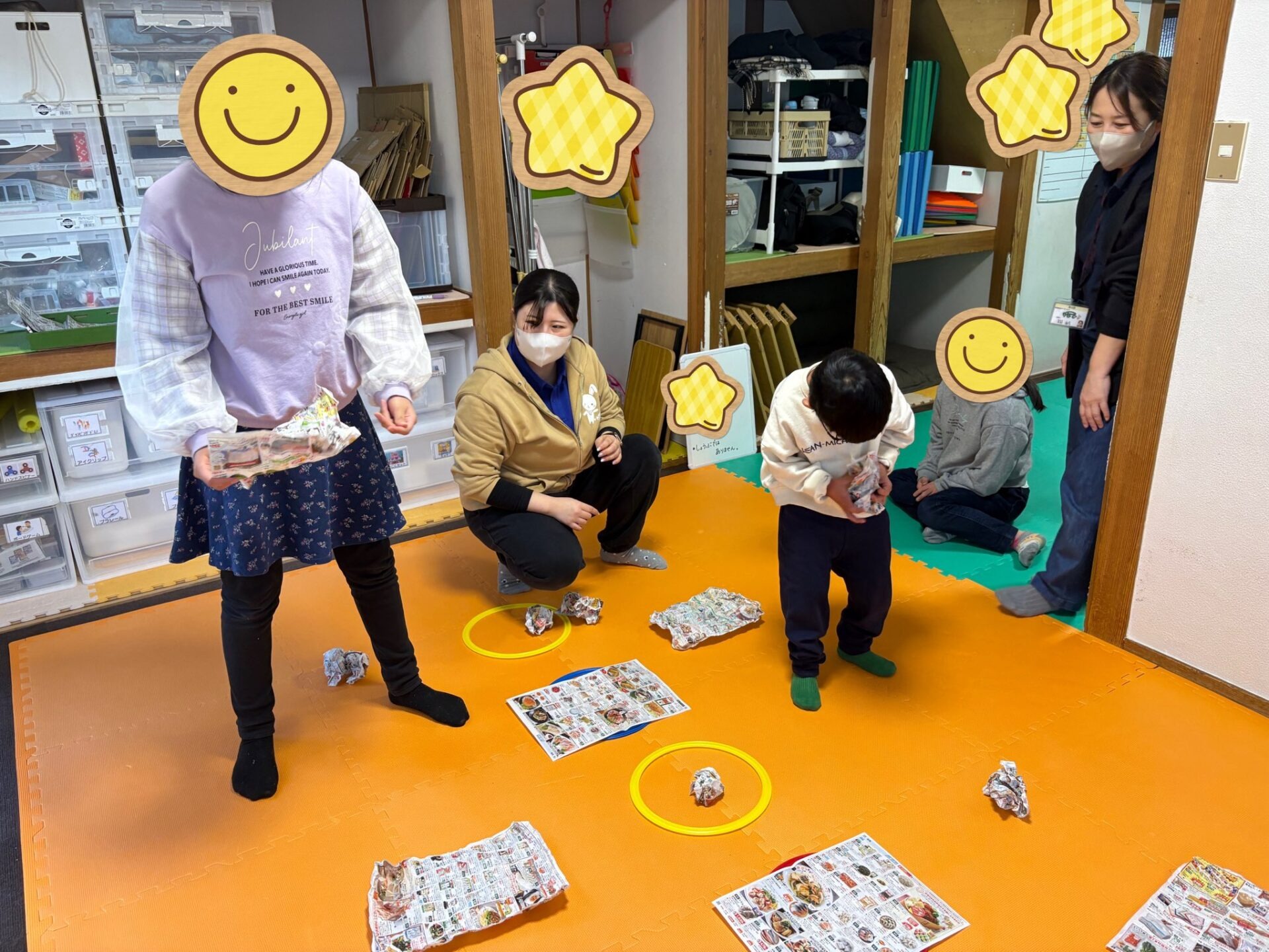 1月14日(火)  丸めて広げて