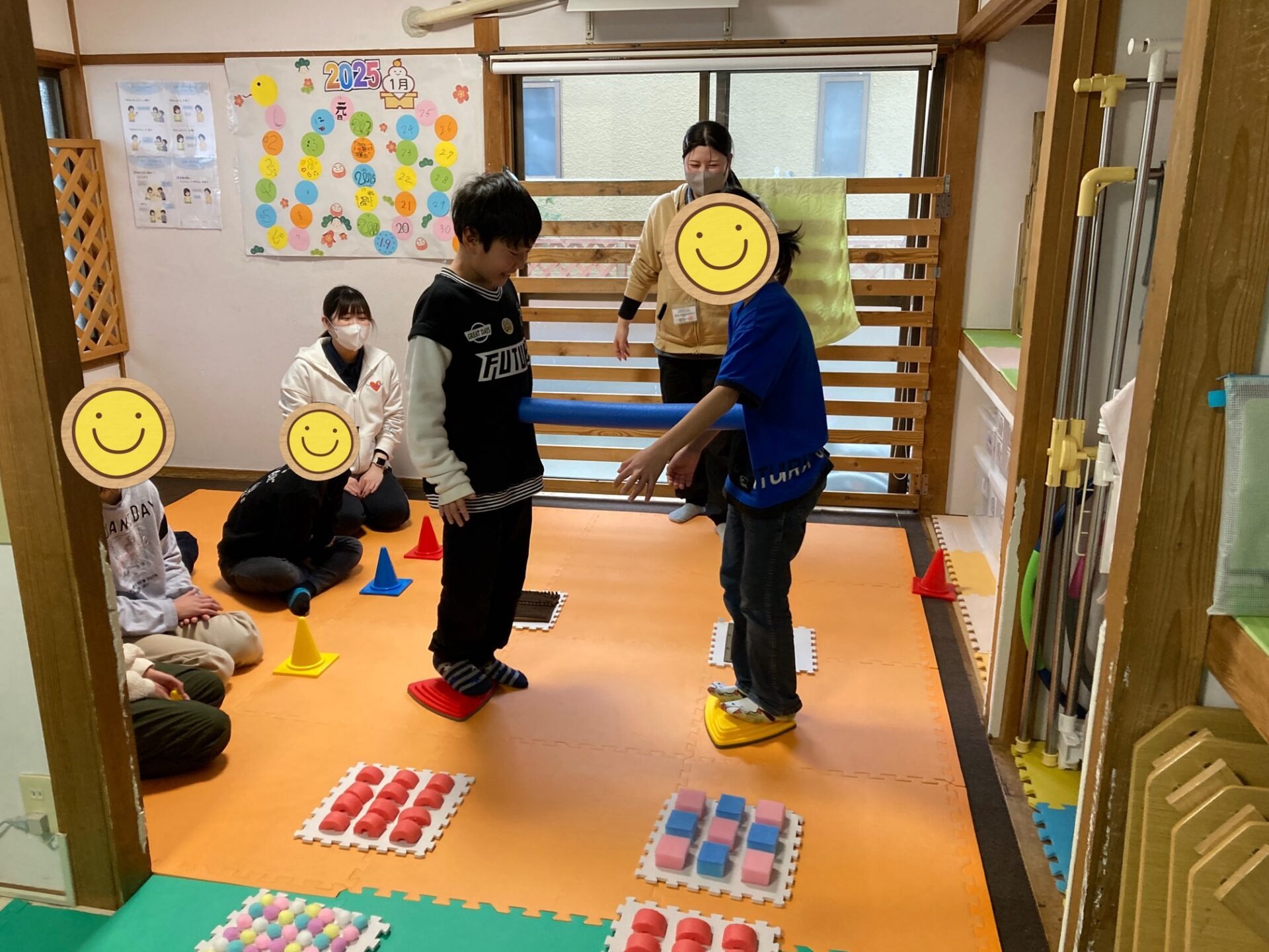 1月29日(水)  2人で棒運び