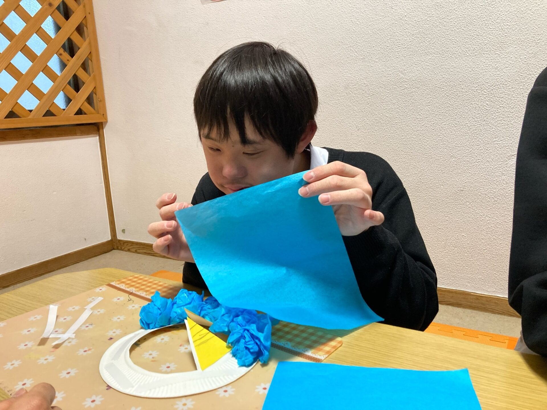 2月16日(月)  鬼の帽子制作