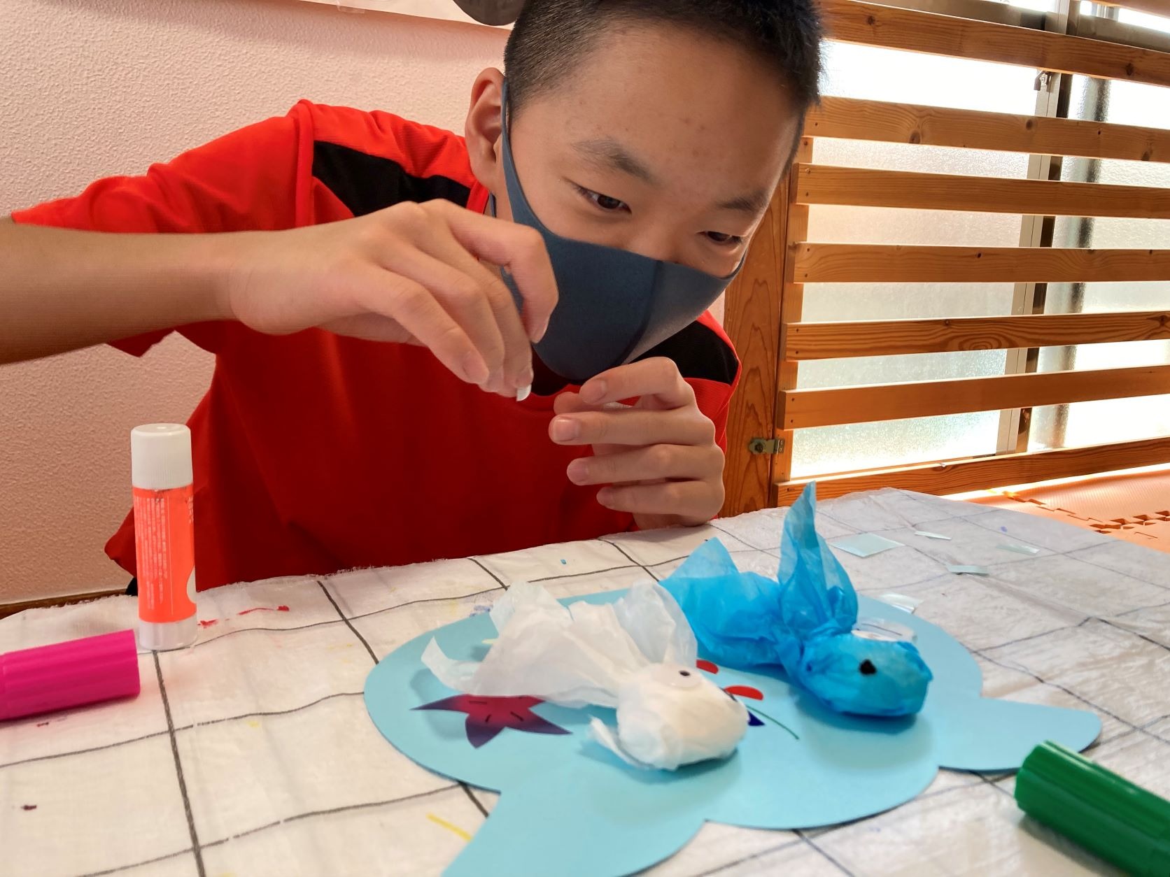 8月28日(土)　平面金魚制作